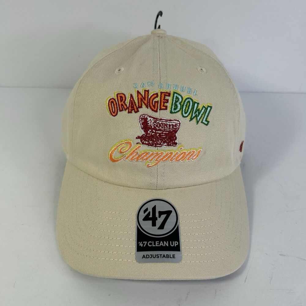 '47 Hat Mens One Size Clean Up Oklahoma Sooners Orange Bowl Champions Khaki Cap